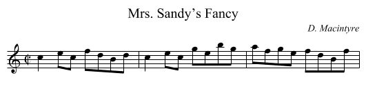 Mrs. Sandy’s Fancy - staff notation