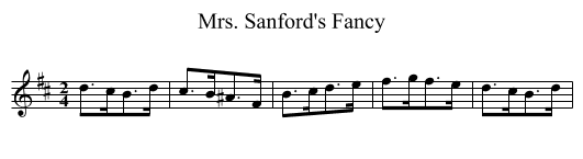 Mrs. Sanford's Fancy - staff notation