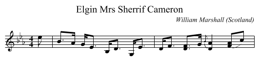 Mrs Sherrif Cameron, Elgin - staff notation
