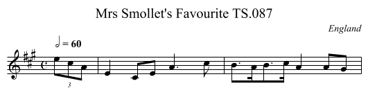 Mrs Smollet's Favourite TS.087 - staff notation