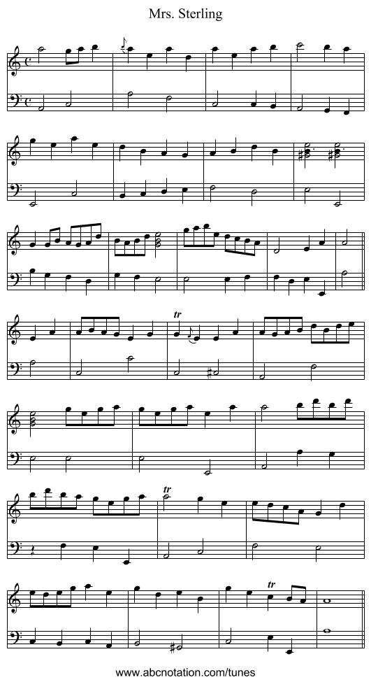 Mrs. Sterling - staff notation