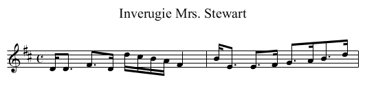 Mrs. Stewart, Inverugie - staff notation