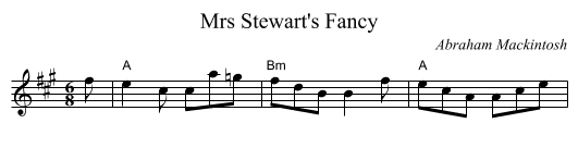 Mrs Stewart's Fancy - staff notation