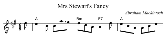 Mrs Stewart's Fancy - staff notation