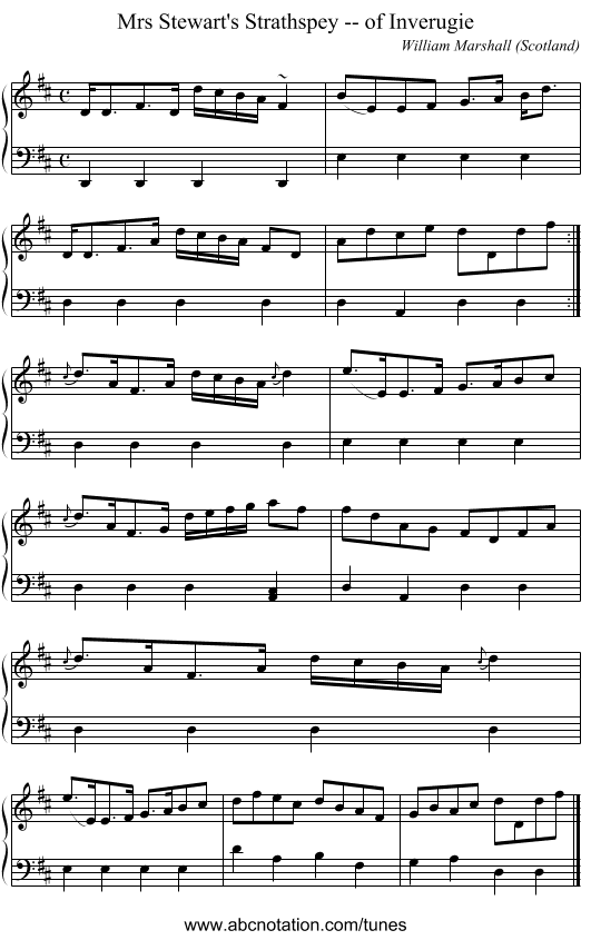 Mrs Stewart's Strathspey -- of Inverugie - staff notation