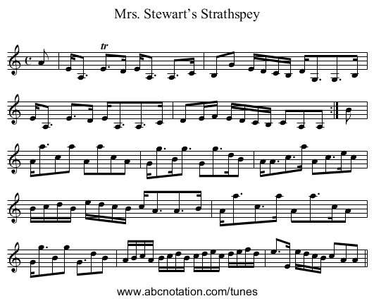 Mrs. Stewart’s Strathspey - staff notation