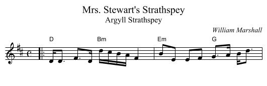 Mrs. Stewart's Strathspey - staff notation