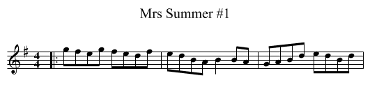Mrs Summer #1 - staff notation