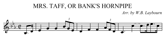 MRS. TAFF, OR BANK'S HORNPIPE - staff notation