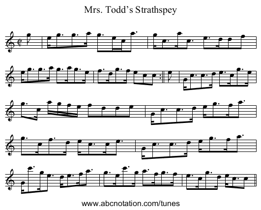 Mrs. Todd’s Strathspey - staff notation