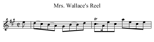 Mrs. Wallace's Reel - staff notation