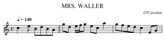 MRS. WALLER - staff notation