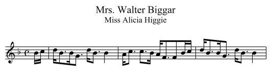 Mrs. Walter Biggar - staff notation