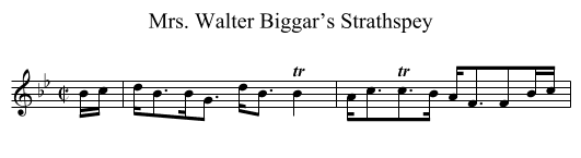 Mrs. Walter Biggar’s Strathspey - staff notation