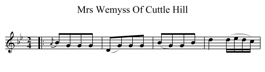 Mrs Wemyss Of Cuttle Hill - staff notation