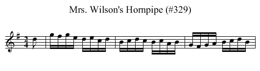 Mrs. Wilson's Hornpipe (#329) - staff notation
