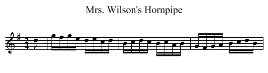 Mrs. Wilson's Hornpipe - staff notation