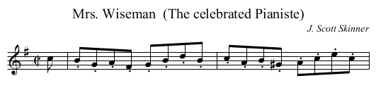 Mrs. Wiseman  (The celebrated Pianiste) - staff notation
