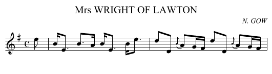 Mrs WRIGHT OF LAWTON - staff notation
