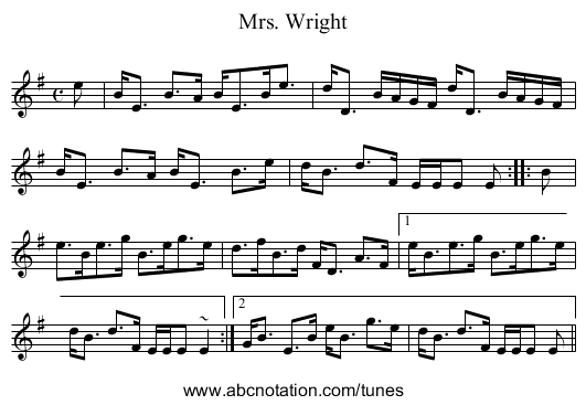 Mrs. Wright - staff notation
