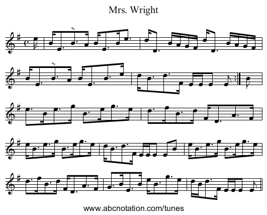 Mrs. Wright - staff notation