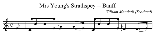 Mrs Young's Strathspey -- Banff - staff notation