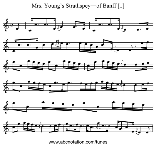 Mrs. Young’s Strathspey—of Banff [1] - staff notation