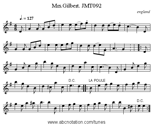 Mrs.Gilbert. JMT092 - staff notation