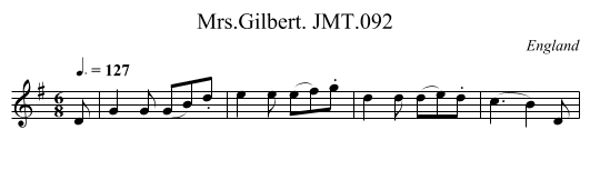 Mrs.Gilbert. JMT.092 - staff notation
