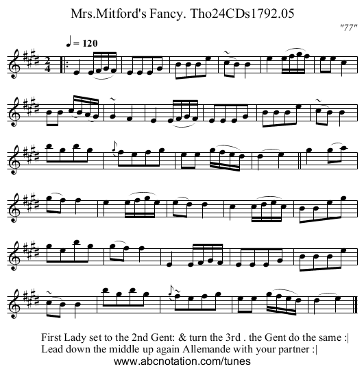 Mrs.Mitford's Fancy. Tho24CDs1792.05 - staff notation