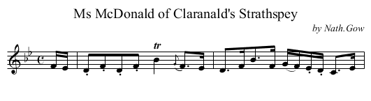 Ms McDonald of Claranald's Strathspey - staff notation