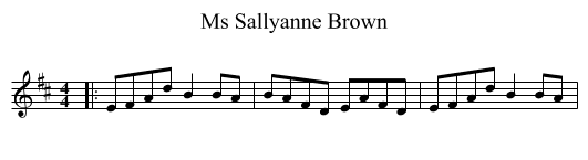 Ms Sallyanne Brown - staff notation