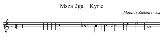 Msza 2ga – Kyrie - staff notation