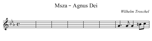 Msza – Agnus Dei - staff notation