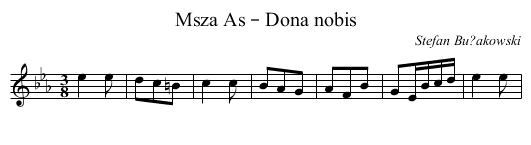 Msza As – Dona nobis - staff notation