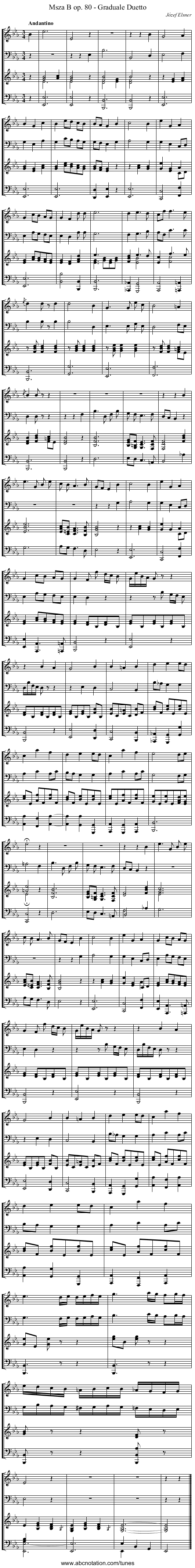 Msza B op. 80 - Graduale Duetto - staff notation