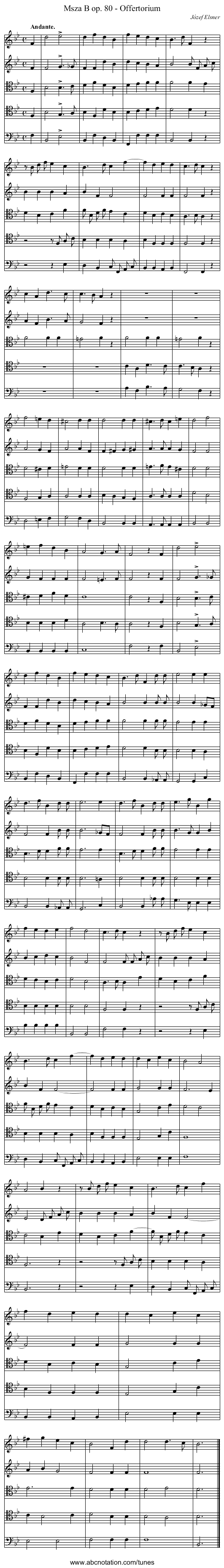 Msza B op. 80 - Offertorium - staff notation