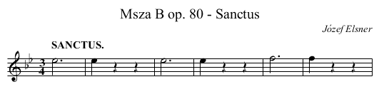 Msza B op. 80 - Sanctus - staff notation