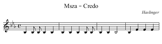 Msza – Credo - staff notation