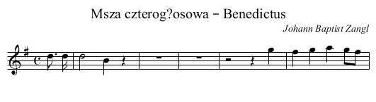 Msza czterog?osowa – Benedictus - staff notation