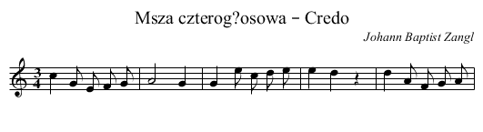 Msza czterog?osowa – Credo - staff notation