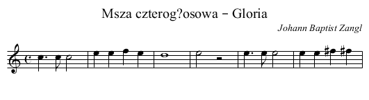 Msza czterog?osowa – Gloria - staff notation