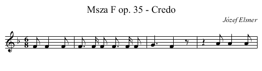 Msza F op. 35 - Credo - staff notation