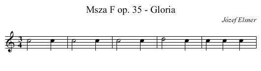Msza F op. 35 - Gloria - staff notation