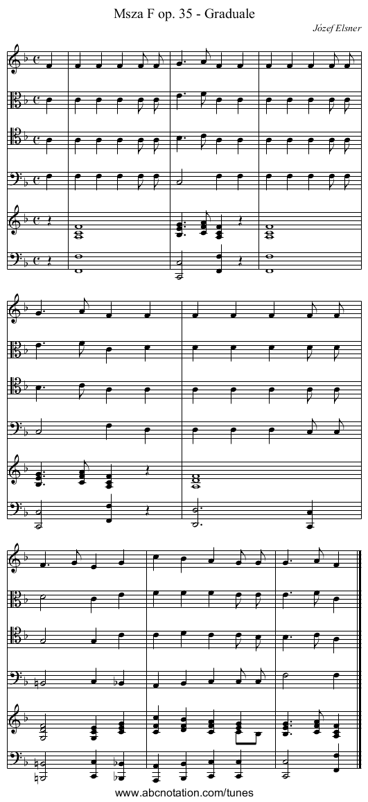 Msza F op. 35 - Graduale - staff notation