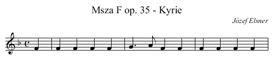 Msza F op. 35 - Kyrie - staff notation