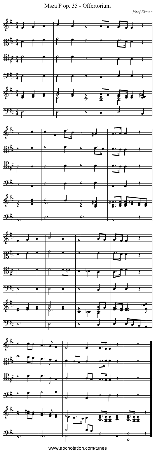 Msza F op. 35 - Offertorium - staff notation