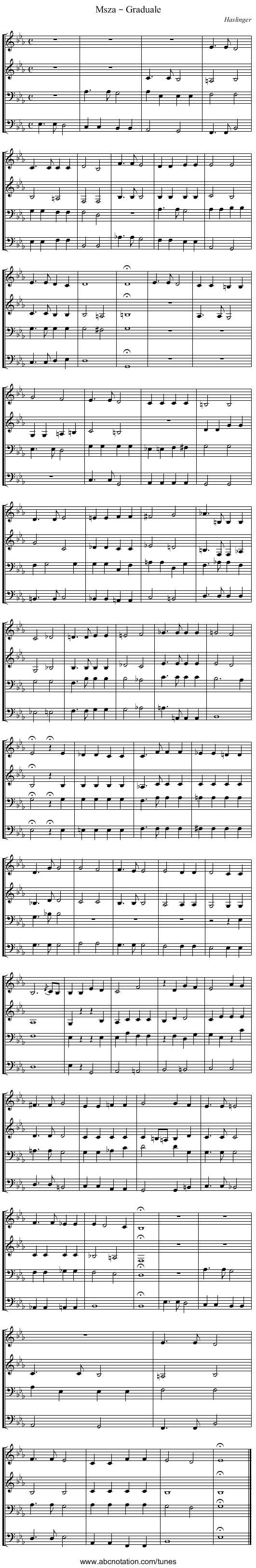 Msza – Graduale - staff notation