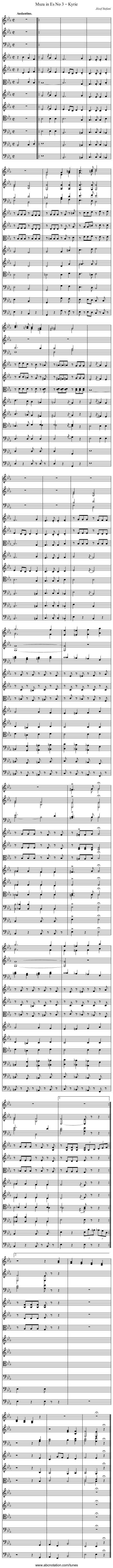 Msza in Es No 3 – Kyrie - staff notation
