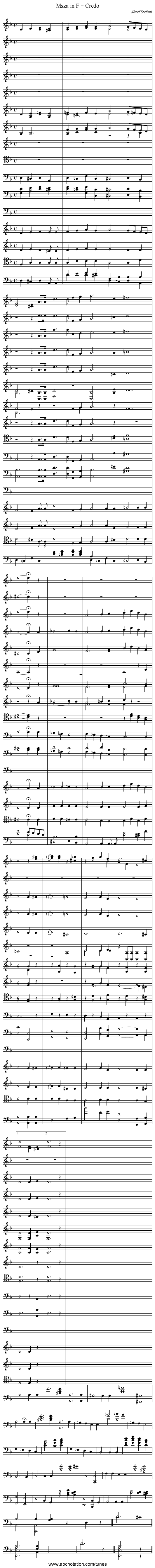 Msza in F – Credo - staff notation